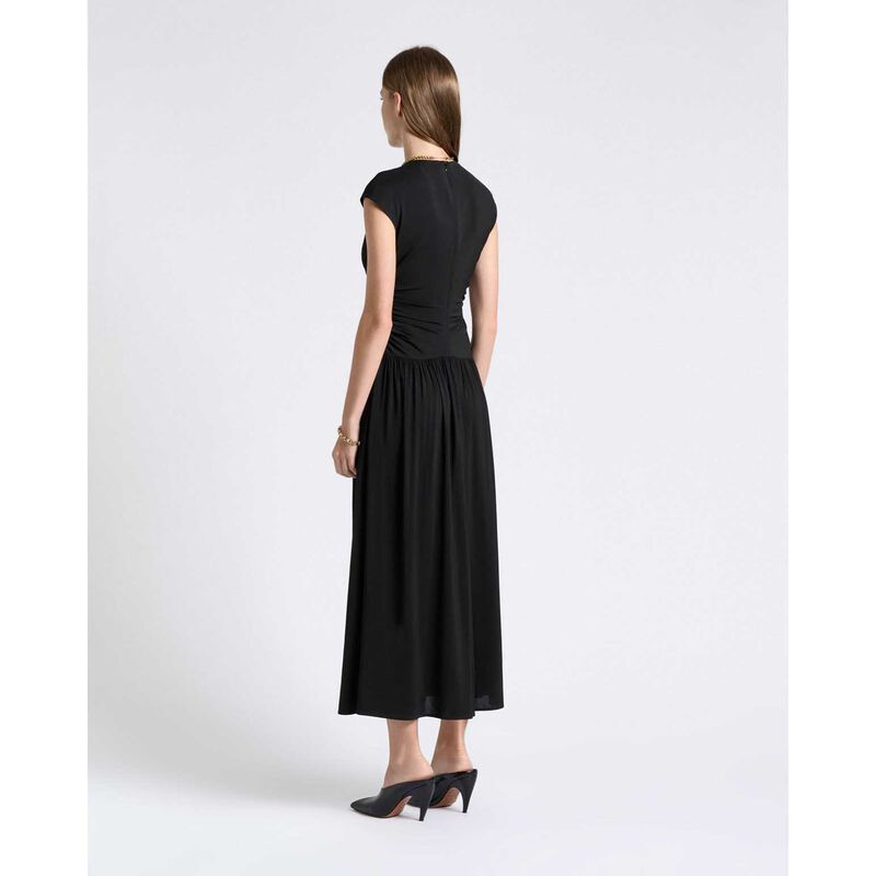 Cue Stretch Viscose Gathered Midi Dress image number 5